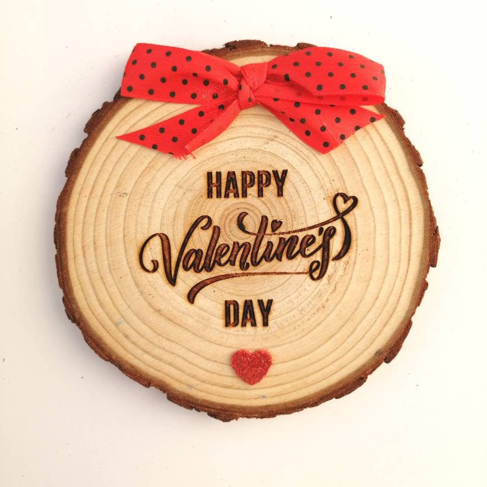 Idea Regalo San Valentino Anniversario Amore Love Matrimonio Tronchetti legno-dedica incisa a laser PERSONALIZZATI