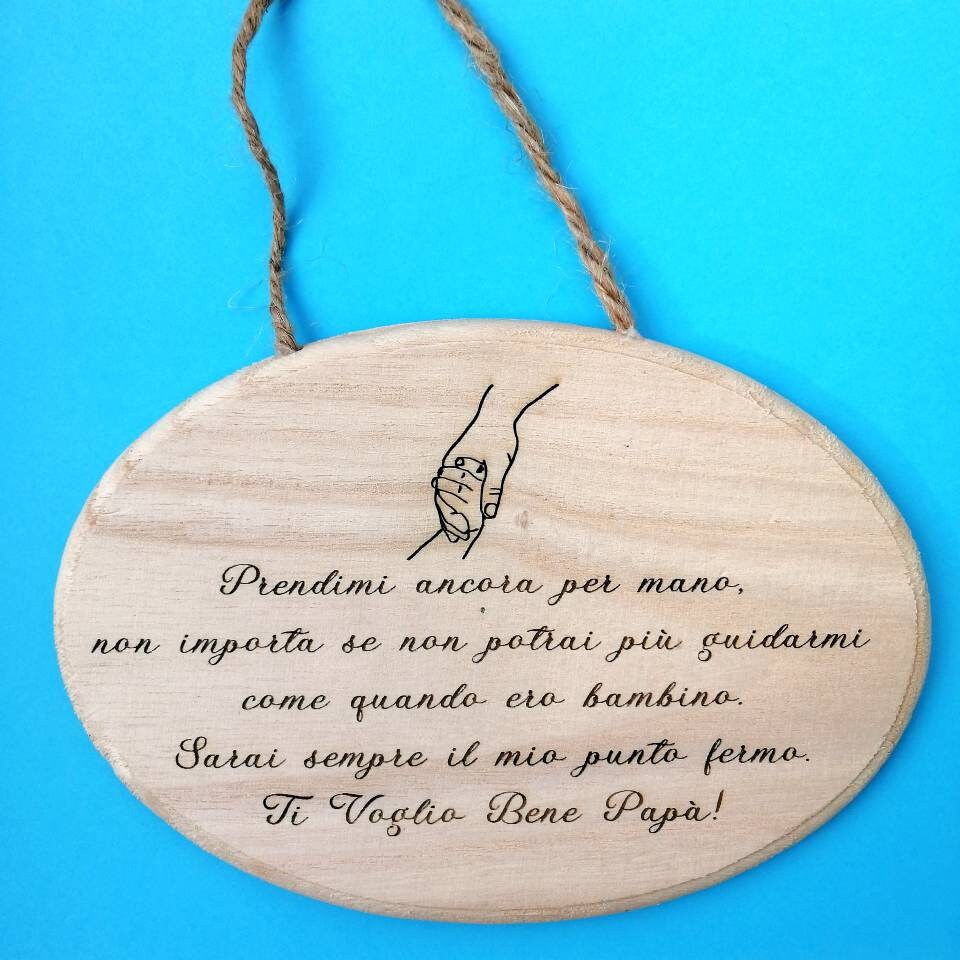 Customizable laser engraved wooden plaque 12cm x 18cm to hang for Father's Day