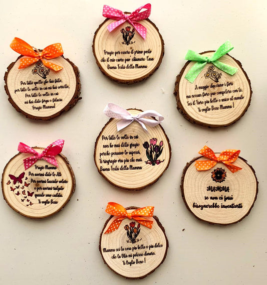 FÊTE DES MÈRES bûche en bois personnalisable maman fête des mères diamètre 10cm