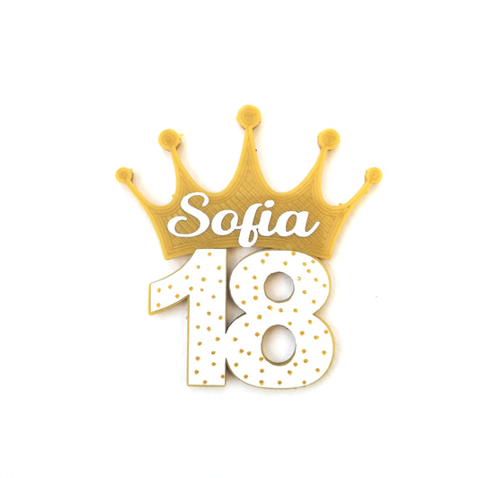 18th birthday favor White and golden crown eighteenth adult event birthday sugared almonds