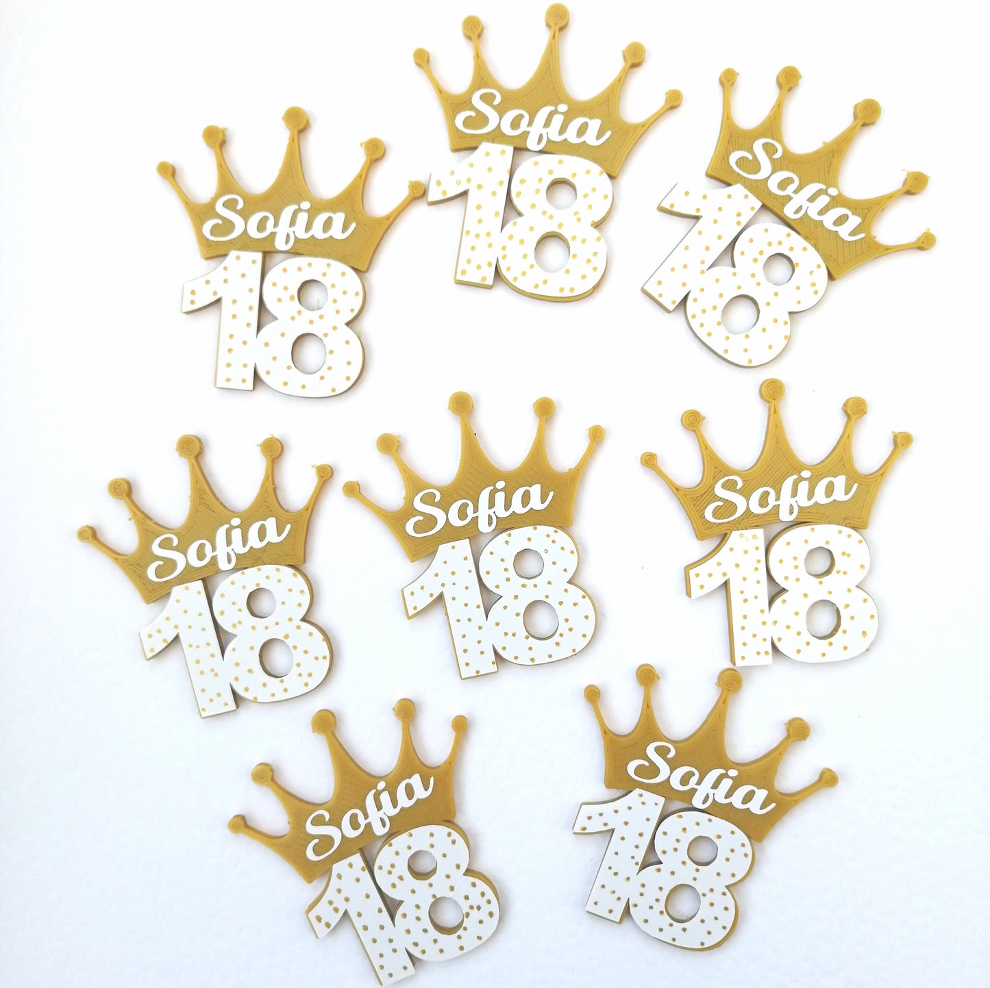 18th birthday favor White and golden crown eighteenth adult event birthday sugared almonds