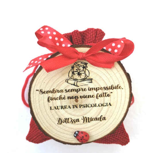 Graduation favor Wooden magnet GRADUATION owl owl personalized engraving diameter 5cm-7cm