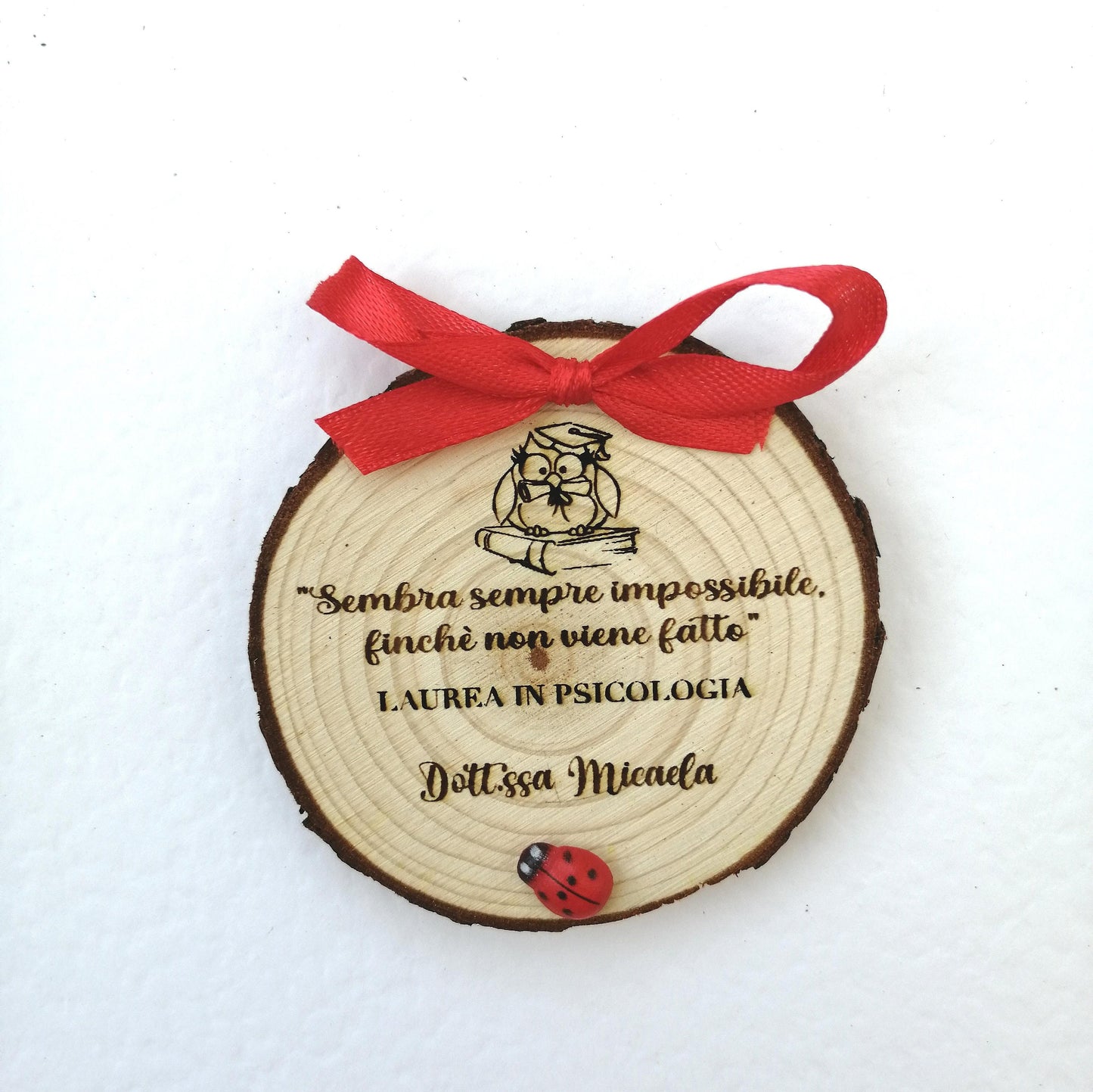 Graduation favor Wooden magnet GRADUATION owl owl personalized engraving diameter 5cm-7cm