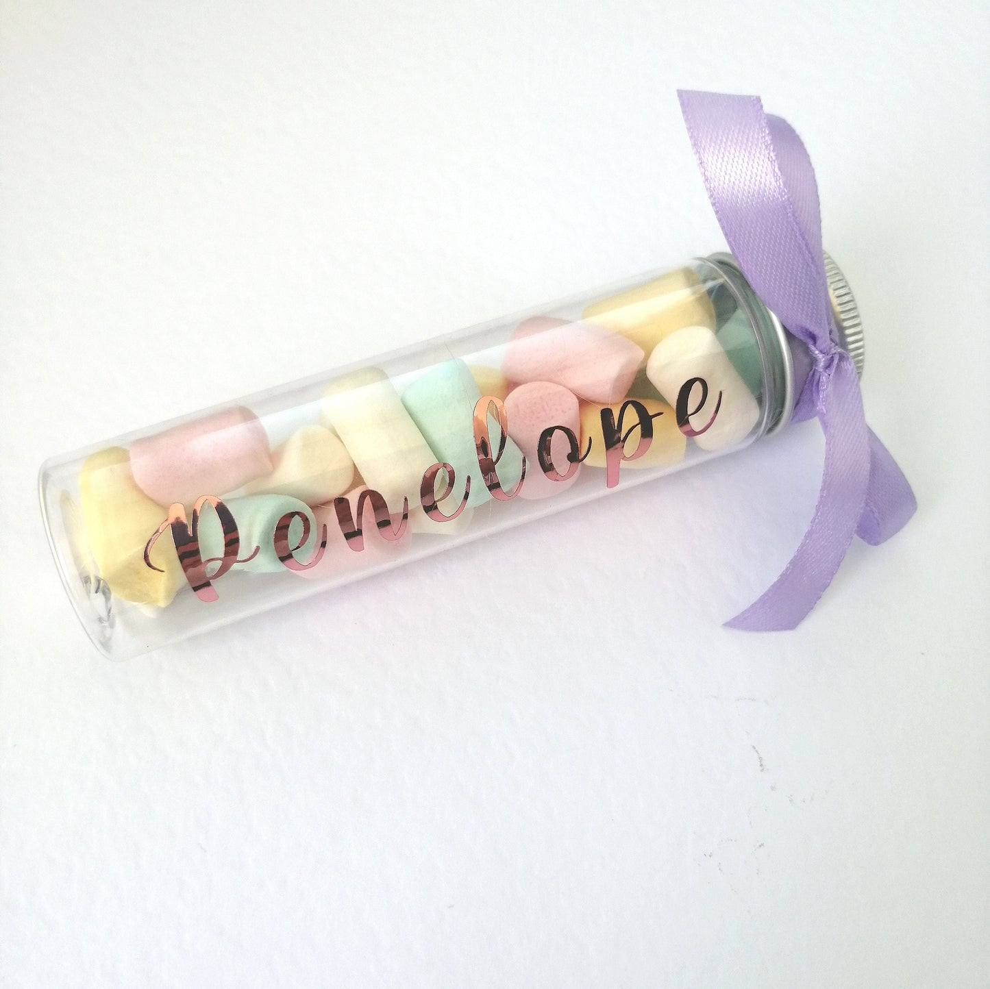 Plexiglass confetti holder with Marshmallow and personalized name 12cm x 3cm Birth Baptism Communion Confirmation Birthday