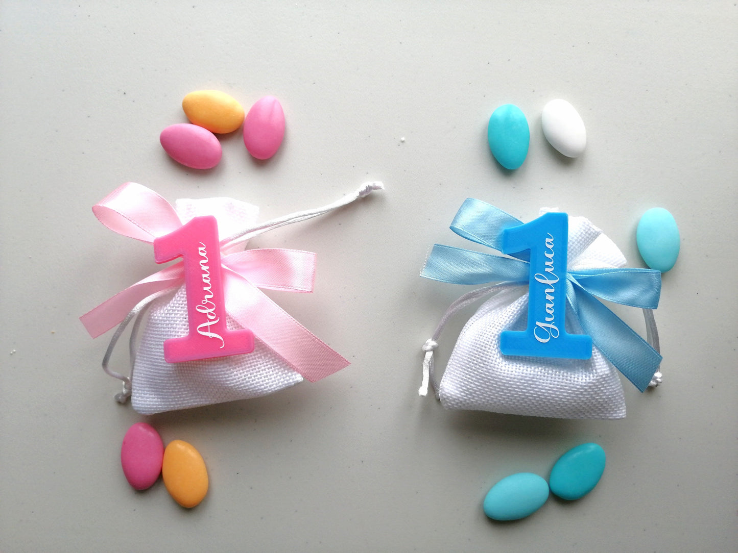 Aimant faveur pour premier anniversaire bébé premier anniversaire bébé bleu clair rose