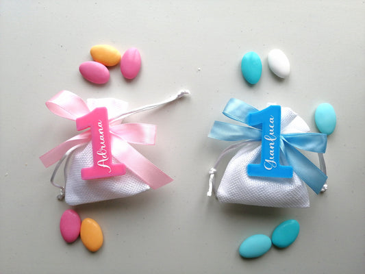 Magnet Favor for First Birthday Baby first birthday baby light blue pink