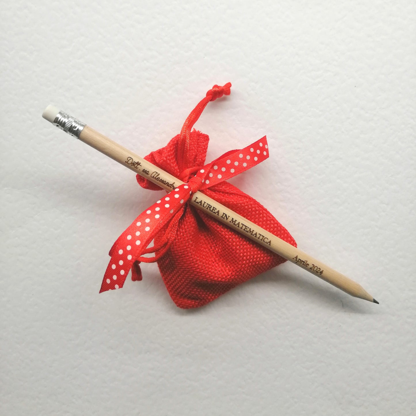 Original graduation favor wooden pencil with personalized engraving
