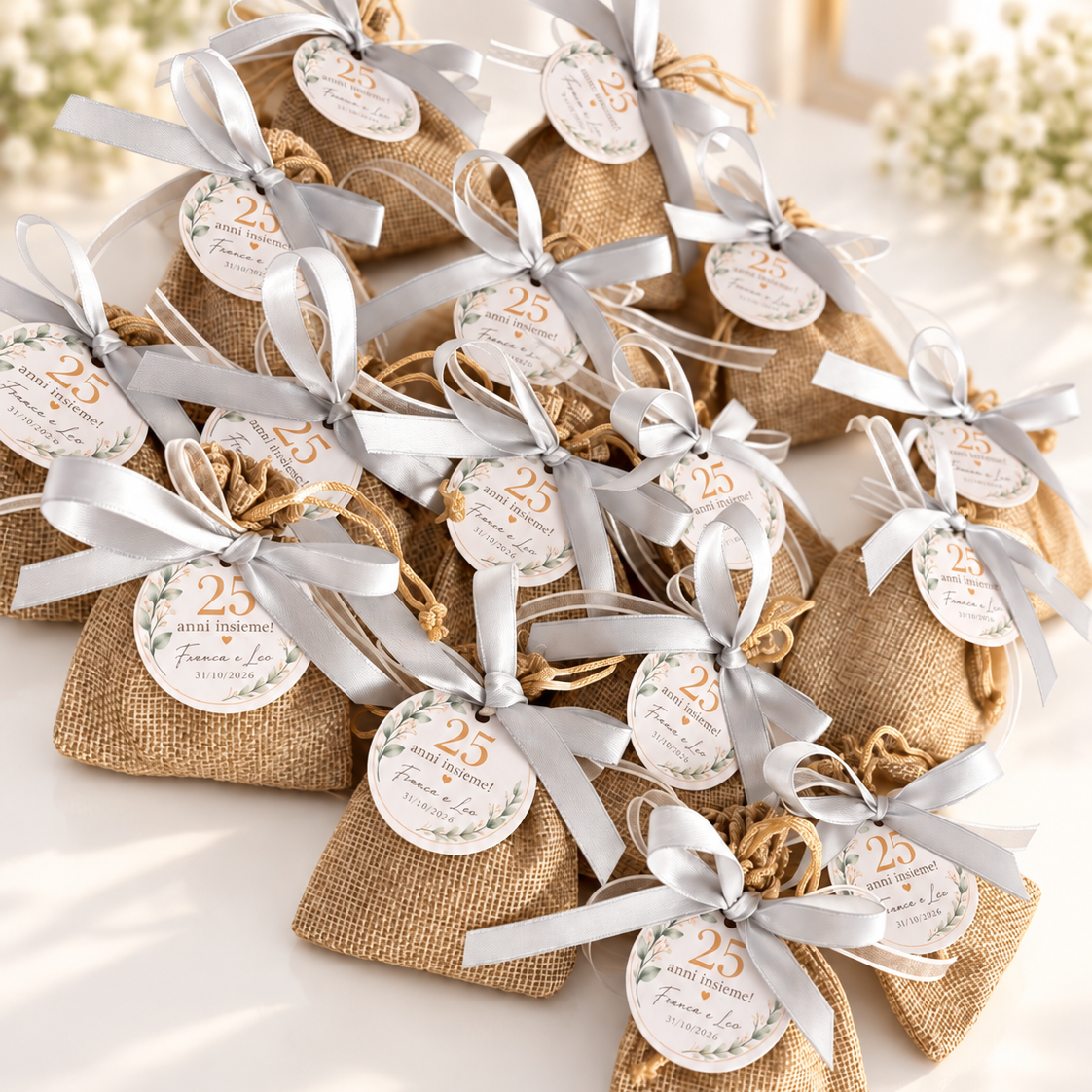 Sacchetto portaconfetti per 25°Anniversario di Matrimonio