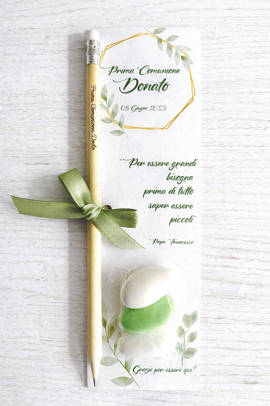 Segnalibro con Matita personalizzabile per Nascita, Battesimo,Compleanno Segnaposto eventi