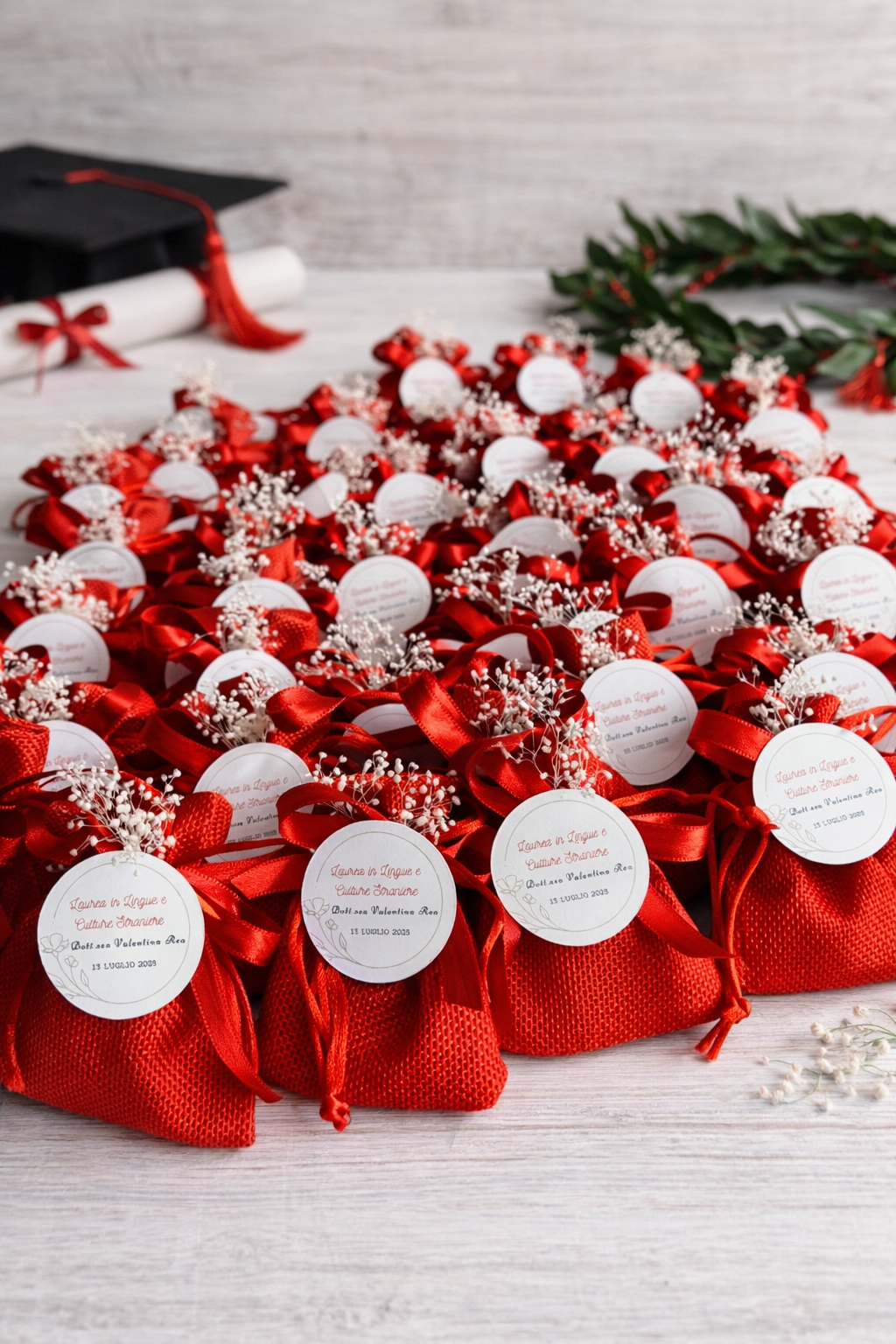 Sac de confettis GRADUATION avec étiquette personnalisée avec hibou de graduation fait à la main