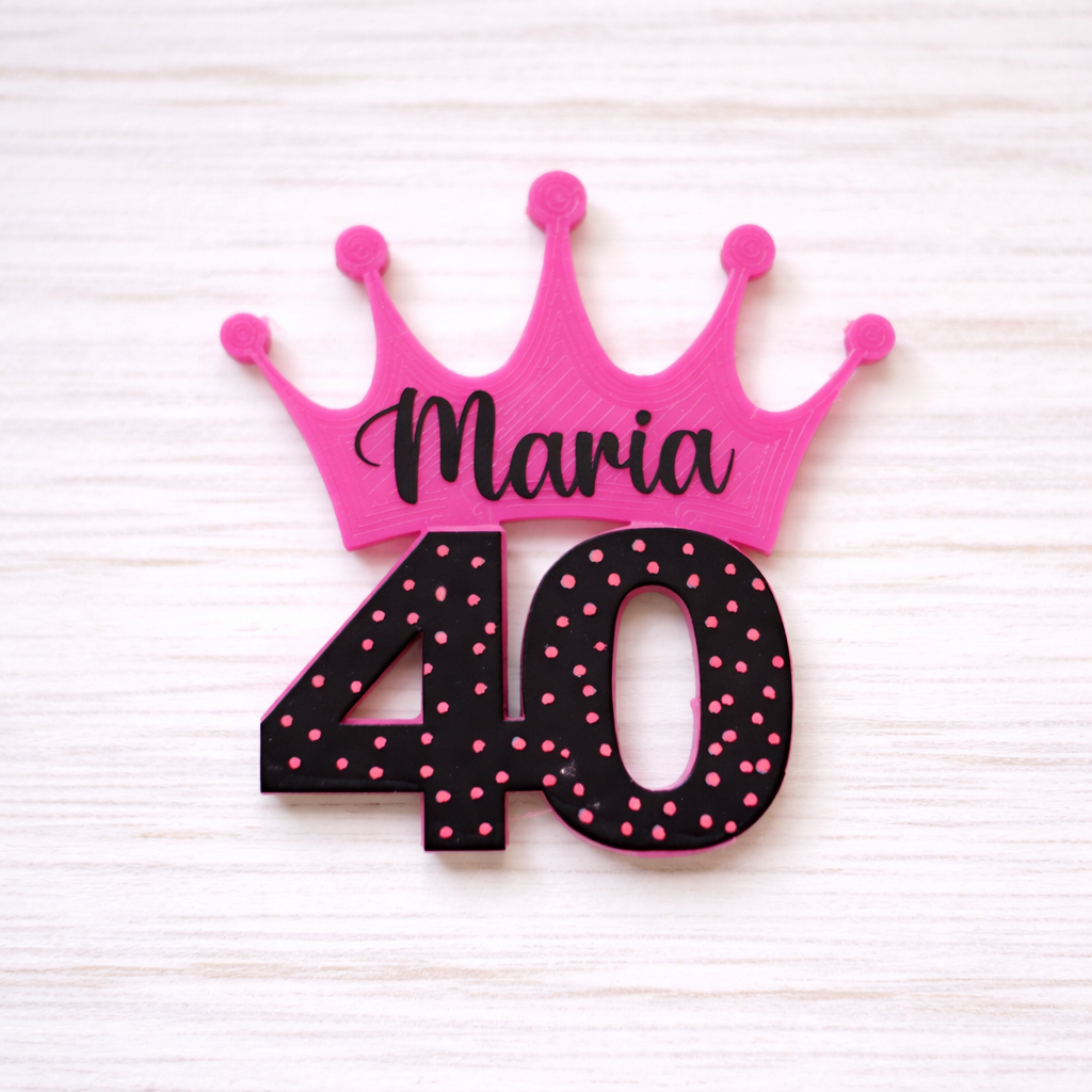 Calamita Bomboniera 40 anni birthday con nome personalizzabile diversi colori