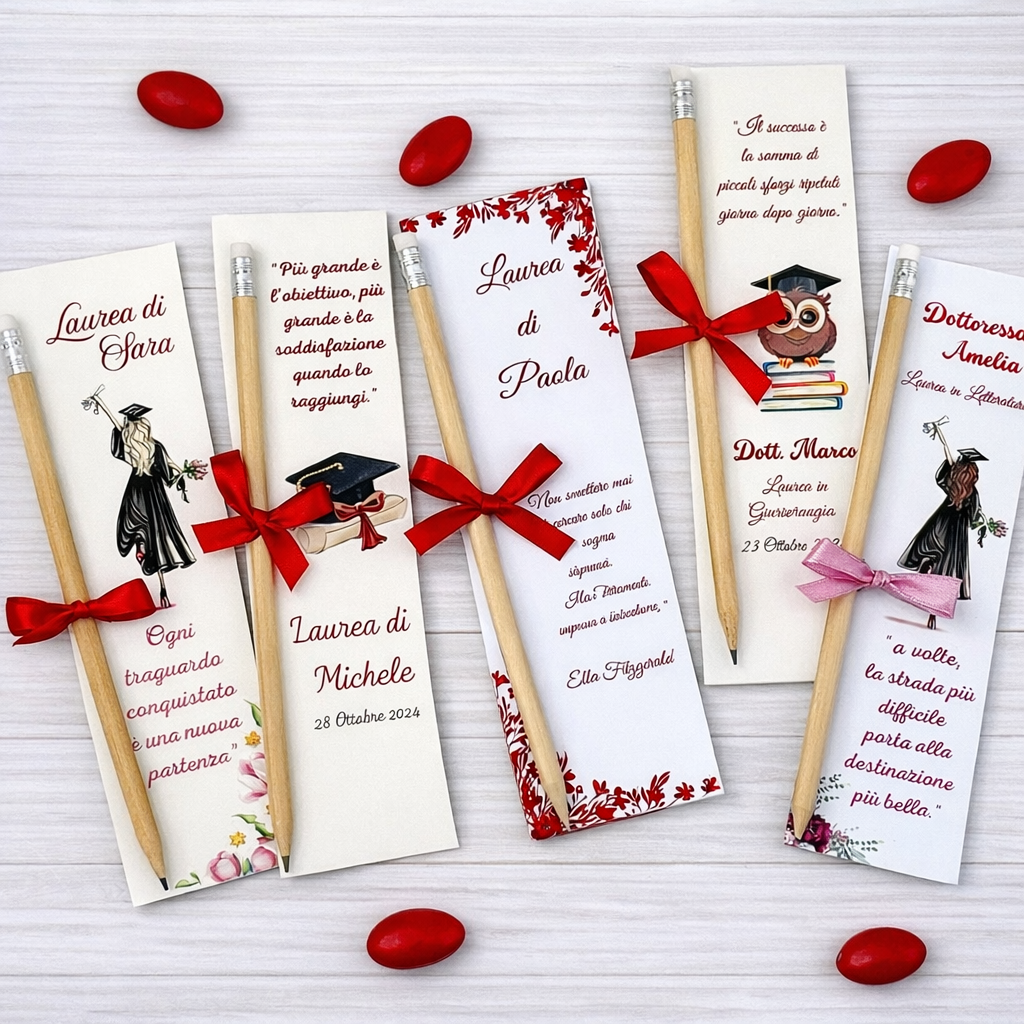 Marque-page personnalisable+ Crayon pour l’obtention du diplôme, Crayon gravé