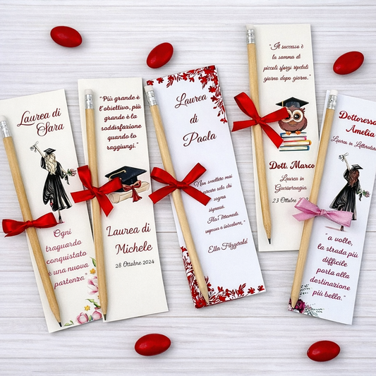 Marque-page personnalisable+ Crayon pour l’obtention du diplôme, Crayon gravé