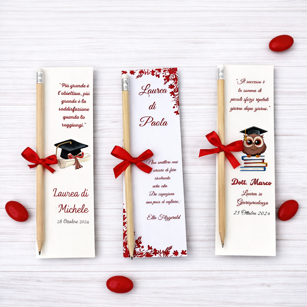 Marque-page personnalisable+ Crayon pour l’obtention du diplôme, Crayon gravé