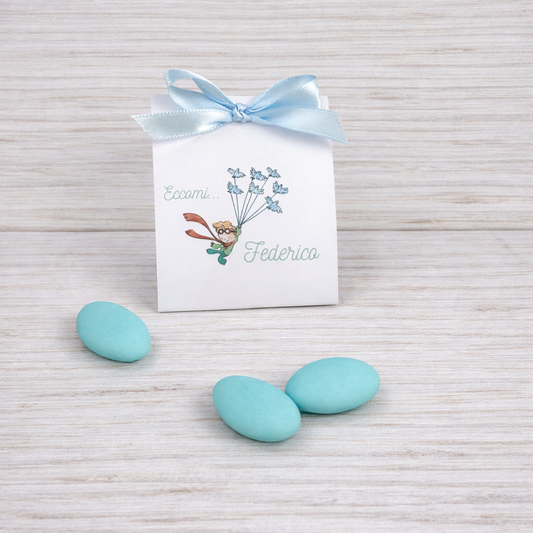 Confettata Piccolo Principe per Battesimo, Comunione, Compleanno, con grafica personalizzabile con 3 confetti