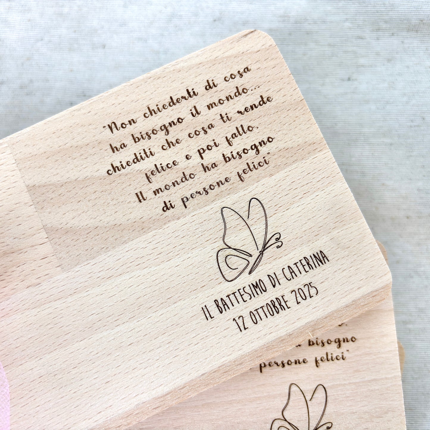 Baptism Favor Beech Wood Cutting Board with Personalized Engraving on the Little Prince Theme