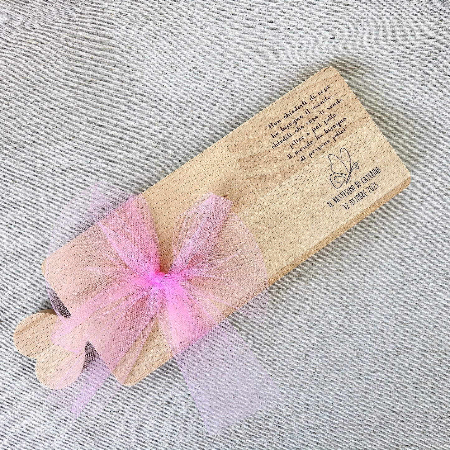 Baptism Favor Beech Wood Cutting Board with Personalized Engraving on the Little Prince Theme