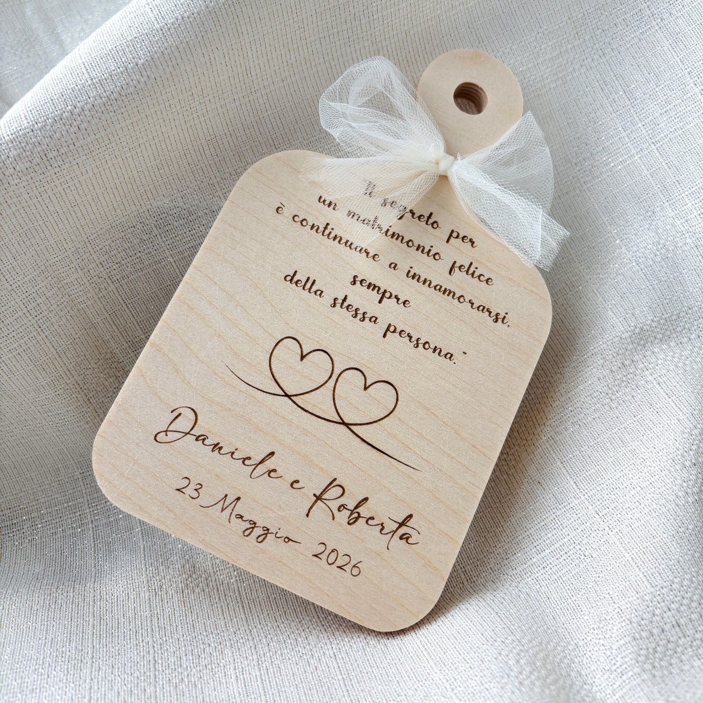 Baptism Favor Beech Wood Cutting Board with Personalized Engraving on the Little Prince Theme