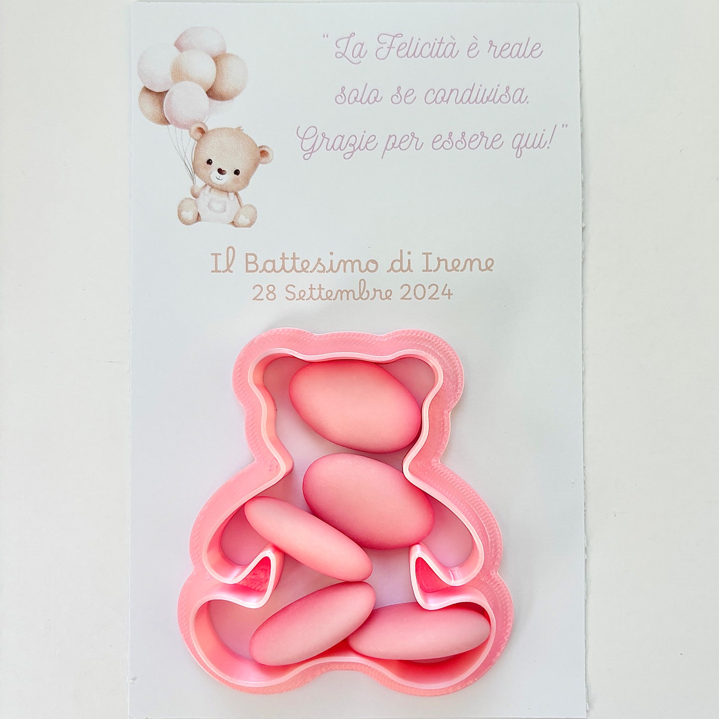 Cookie cutter bear, cutter, baptism favor placeholder birth birthday customizable