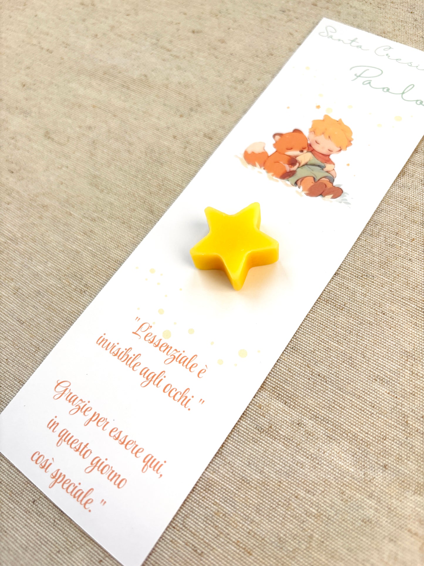 Baptism favor with natural wooden pencil, personalized engraving