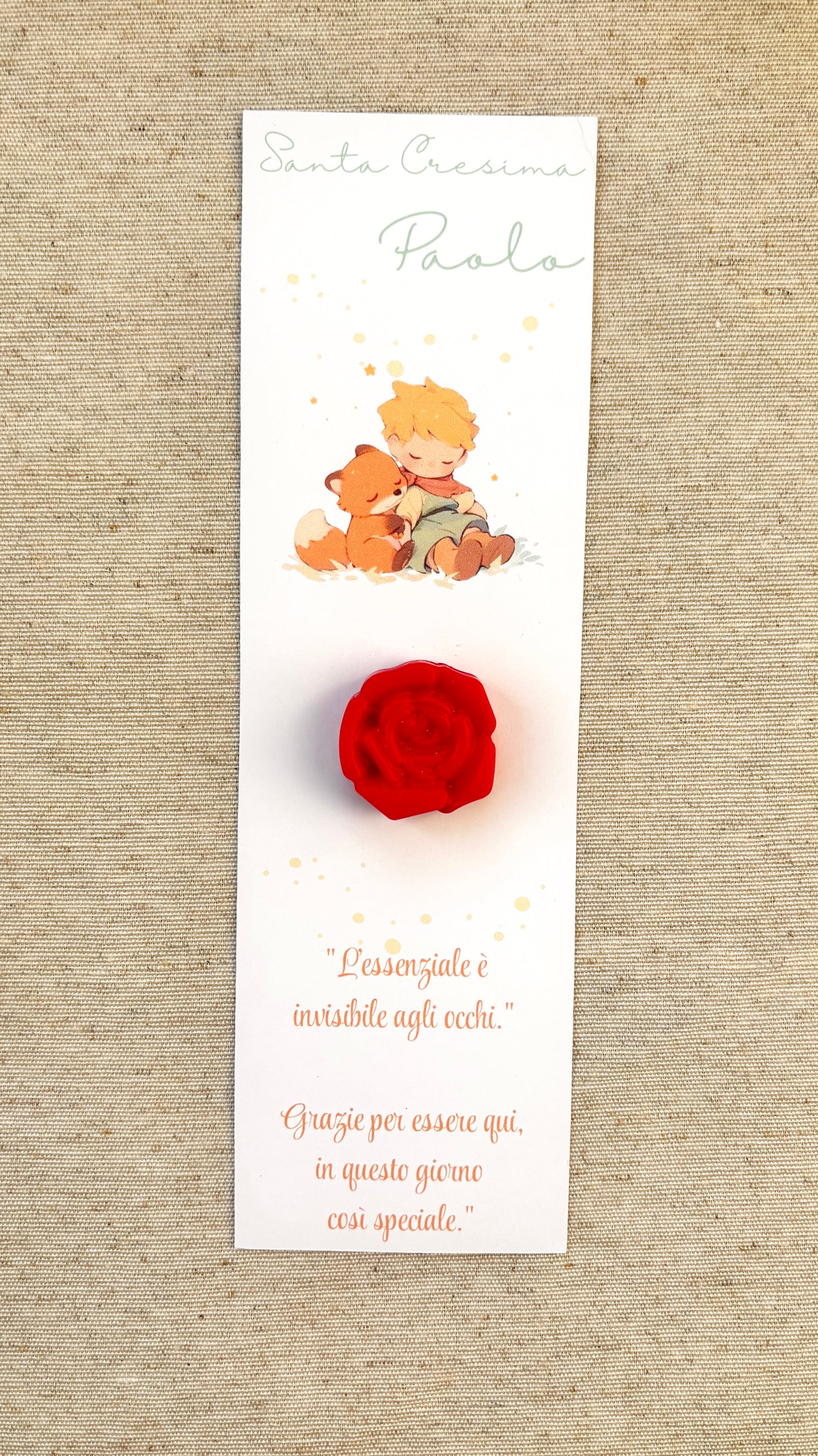 Baptism favor with natural wooden pencil, personalized engraving