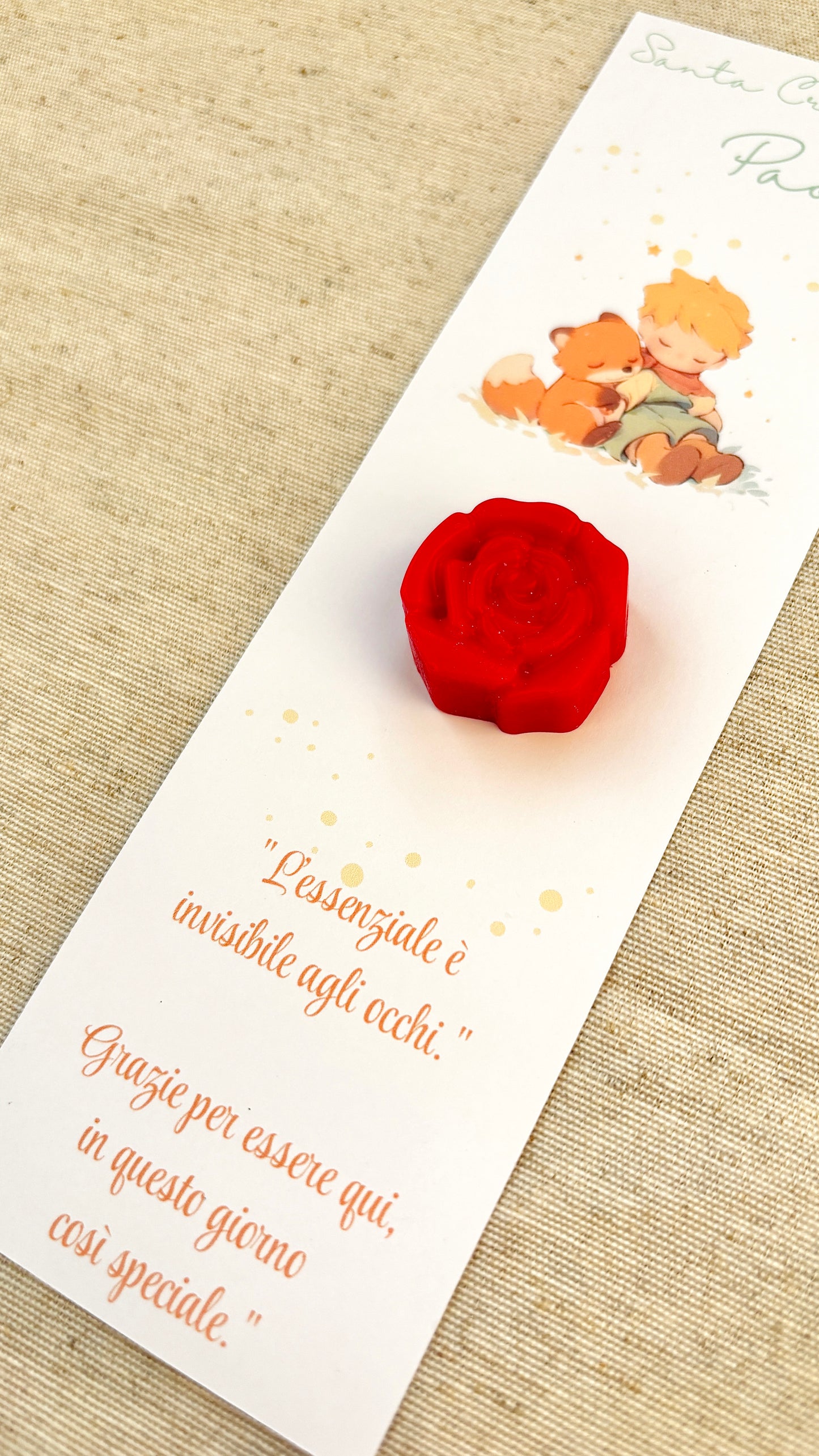 Baptism favor with natural wooden pencil, personalized engraving