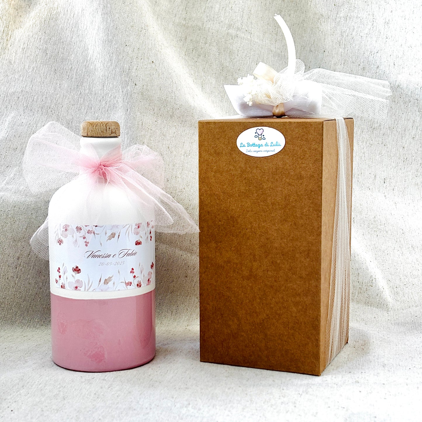 Wooden Box for FIRST COMMUNION - CONFIRMATION Jar of Millefiori Honey - Acacia - Chestnut handcrafted 250gr