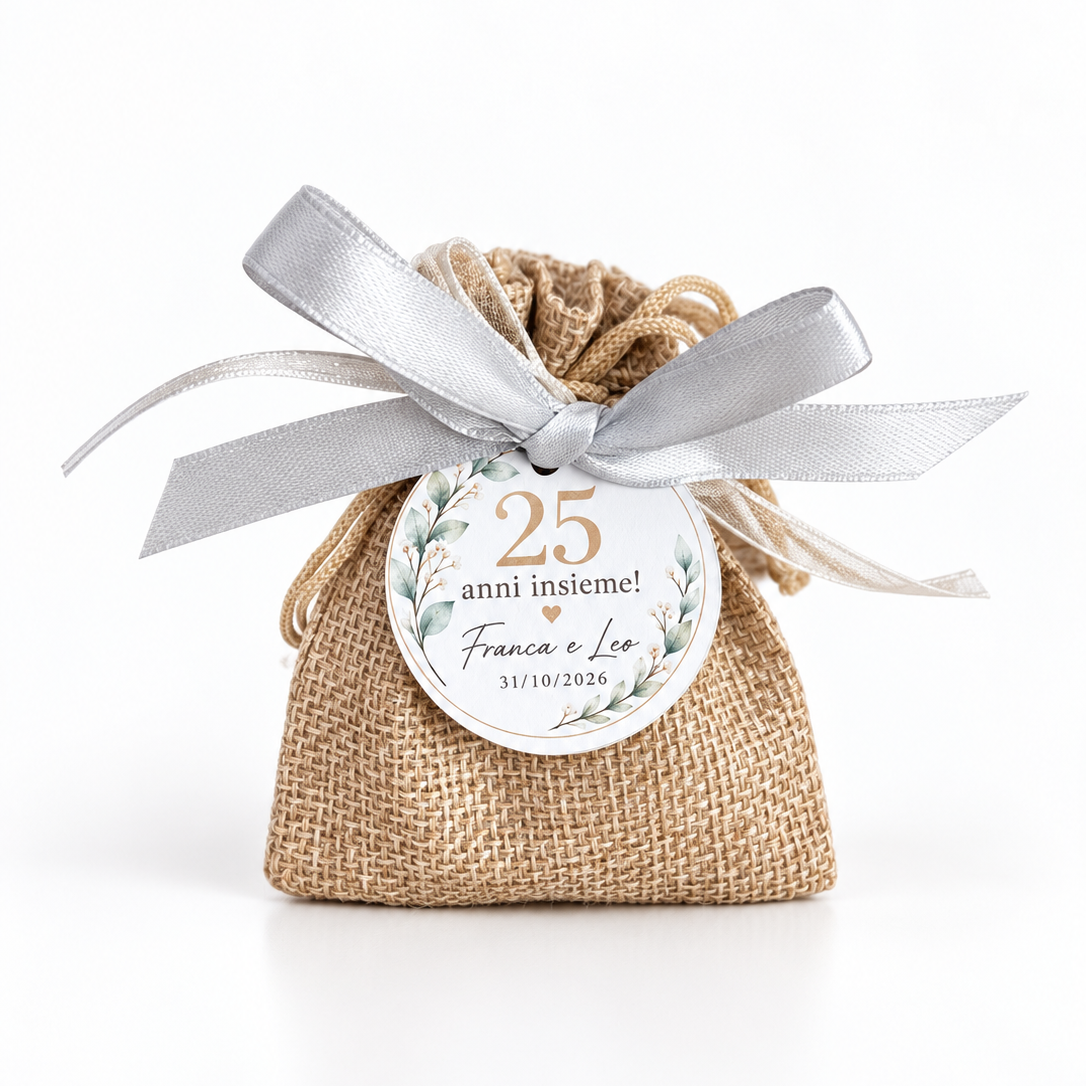 Sacchetto portaconfetti per 25°Anniversario di Matrimonio