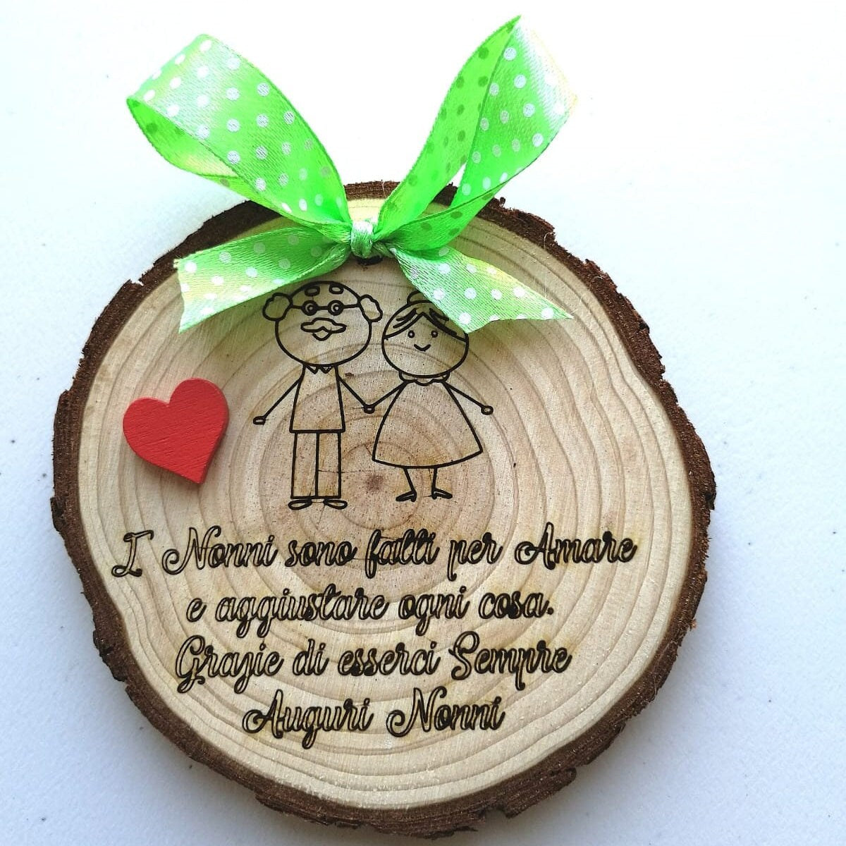 Bûche en BOIS pour fête GRANDS-PARENTS Noël personnalisable