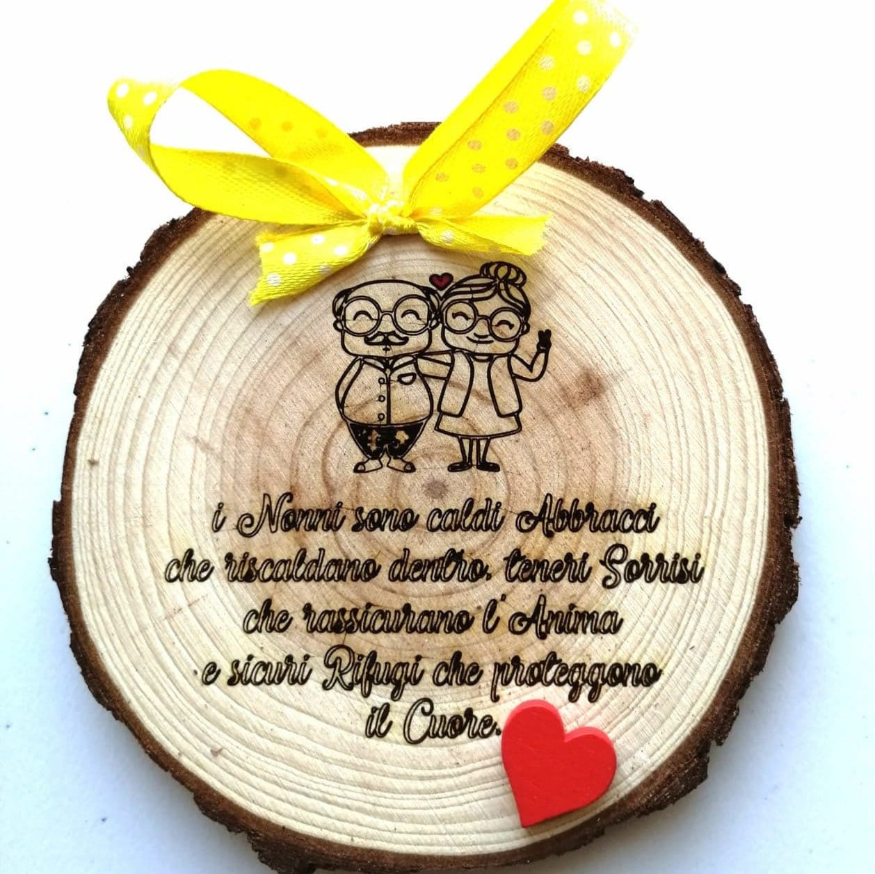 Bûche en BOIS pour fête GRANDS-PARENTS Noël personnalisable