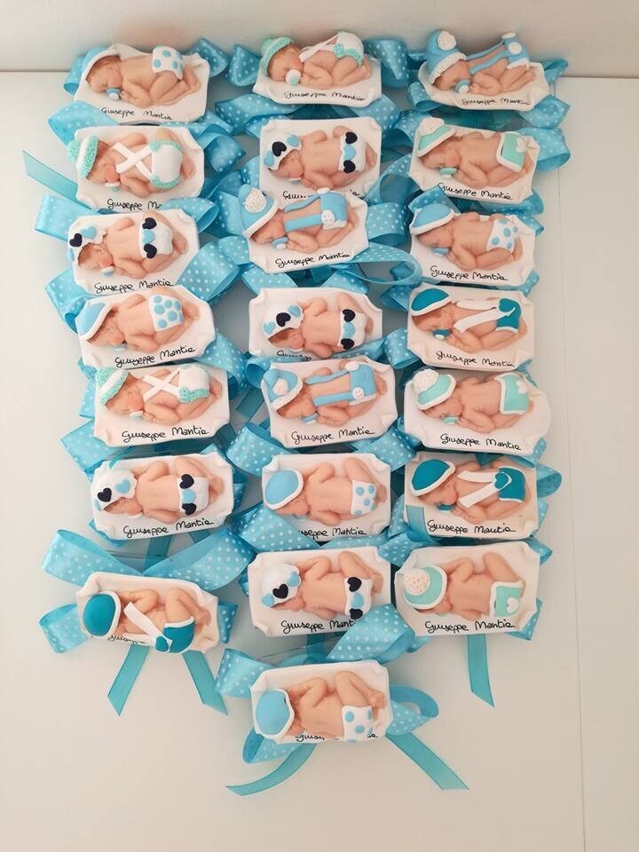 Baptism and birth favors for children/baby in fimo with customizable white base