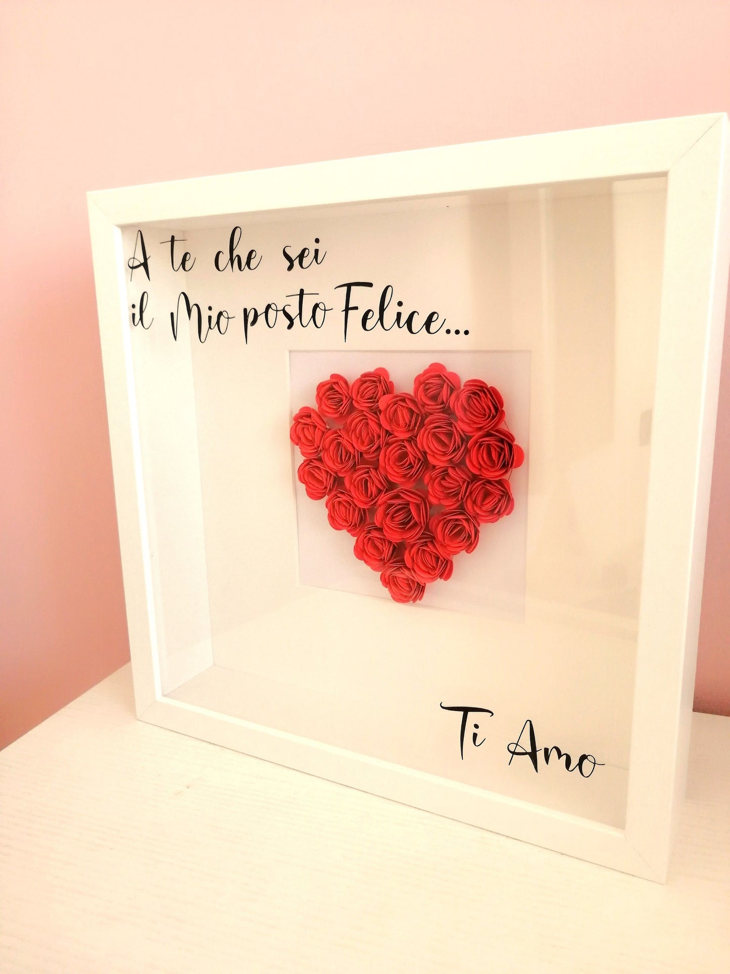 Picture gift idea Original frame VALENTINE'S DAY 25cm x 25cm flower shadow box CUSTOMIZABLE