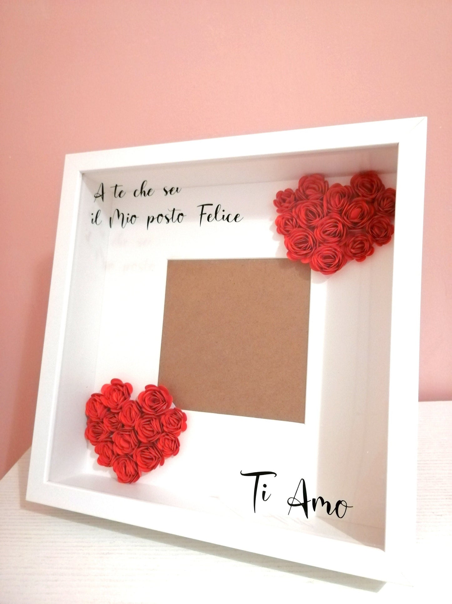 Picture gift idea Original frame VALENTINE'S DAY 25cm x 25cm flower shadow box CUSTOMIZABLE