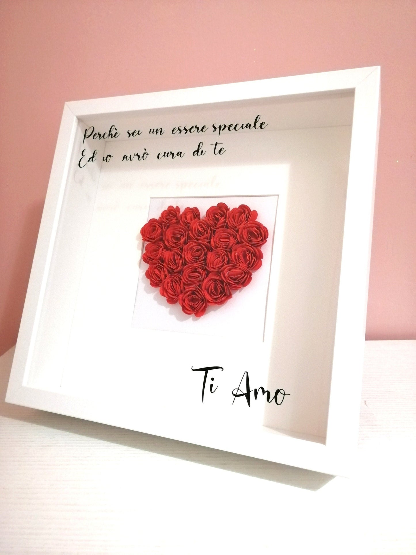 Picture gift idea Original frame VALENTINE'S DAY 25cm x 25cm flower shadow box CUSTOMIZABLE