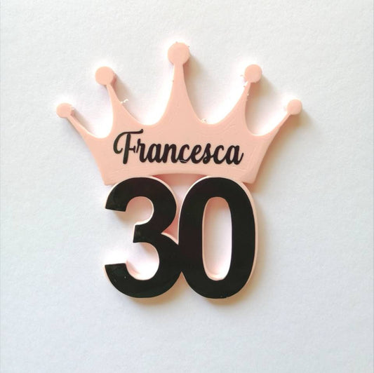 Le 30e anniversaire favorise des aimants roses du 30e anniversaire avec un nom personnalisable