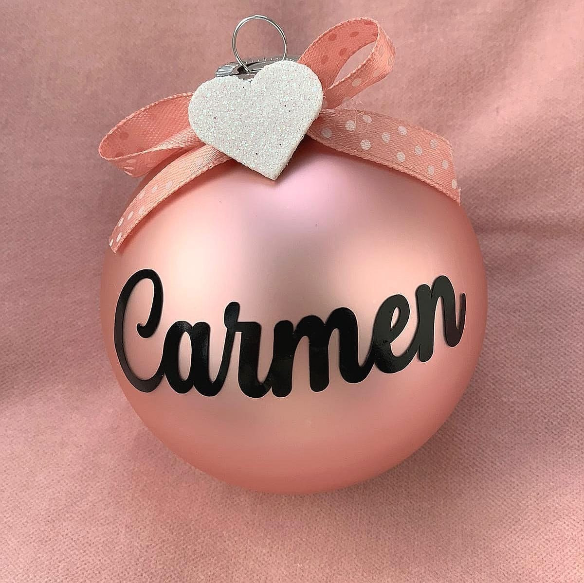 8cm Glass Christmas bauble personalized Christmas decorations, personalized tree decorations with name of boy/girl/mum/dad