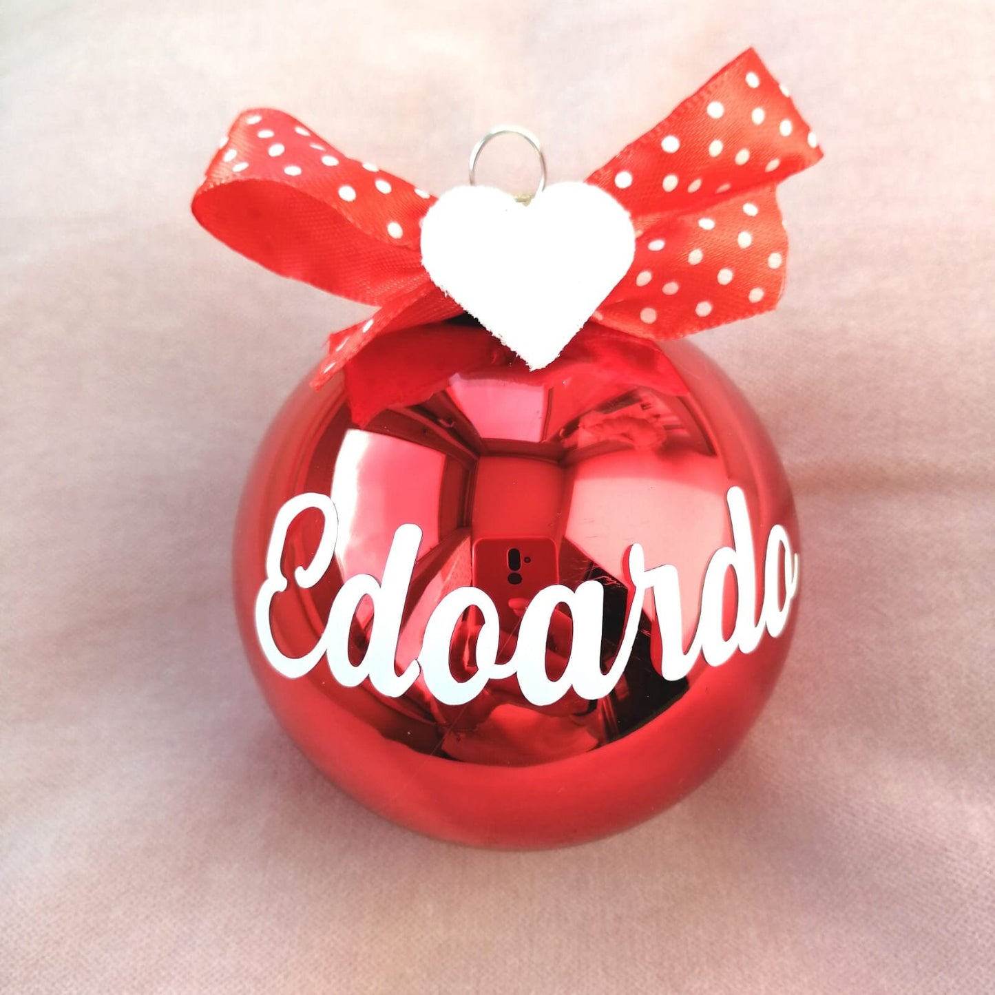 8cm Glass Christmas bauble personalized Christmas decorations, personalized tree decorations with name of boy/girl/mum/dad