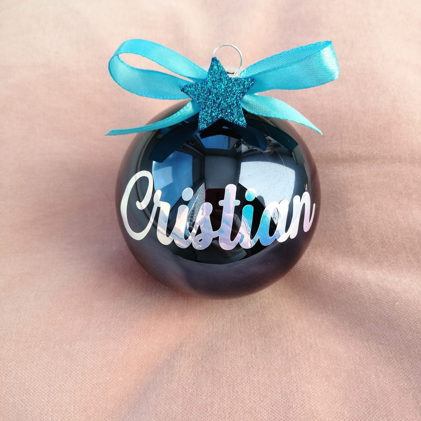 8cm Glass Christmas bauble personalized Christmas decorations, personalized tree decorations with name of boy/girl/mum/dad