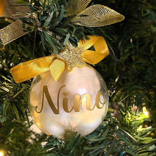 IRIDESCENT Glass Christmas Bauble 6/7/8cm Christmas decorations, personalized tree decorations with name