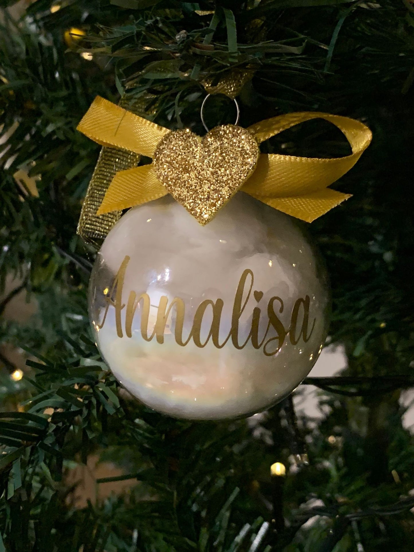 IRIDESCENT Glass Christmas Bauble 6/7/8cm Christmas decorations, personalized tree decorations with name