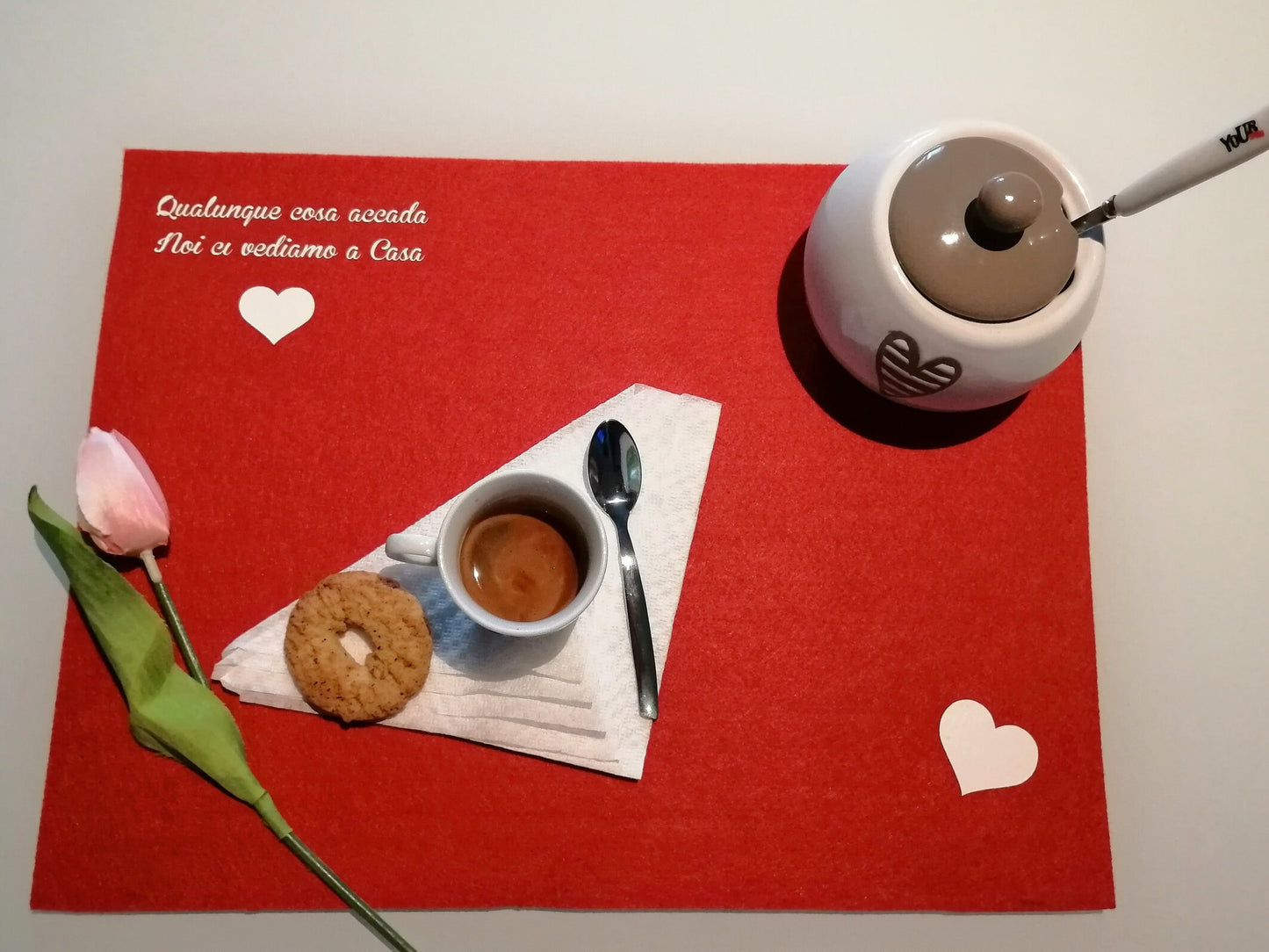 Breakfast placemat, customizable Valentine's day gift idea, 30cm x 20cm