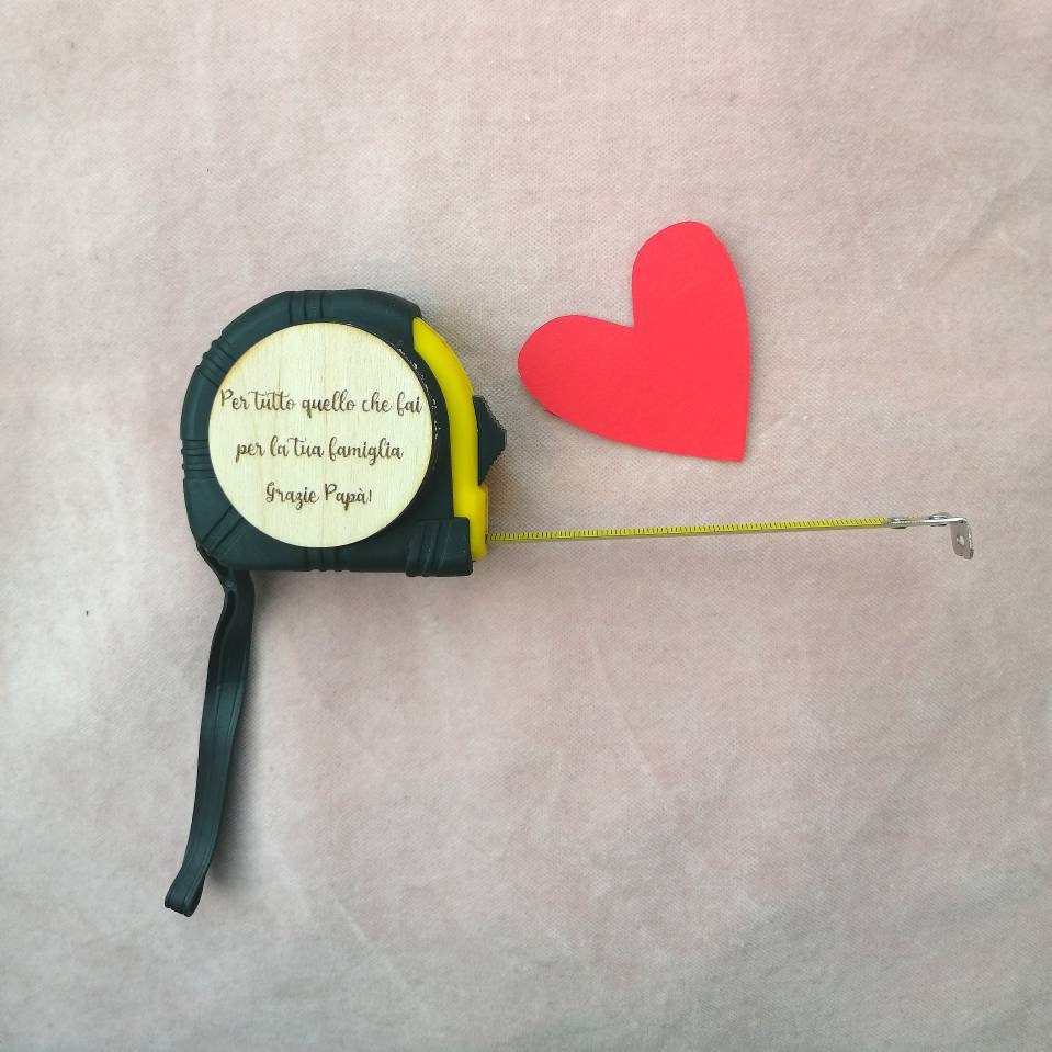 FATHER'S DAY gift idea - 3m measuring tape - with customizable phrase + gift box with heart