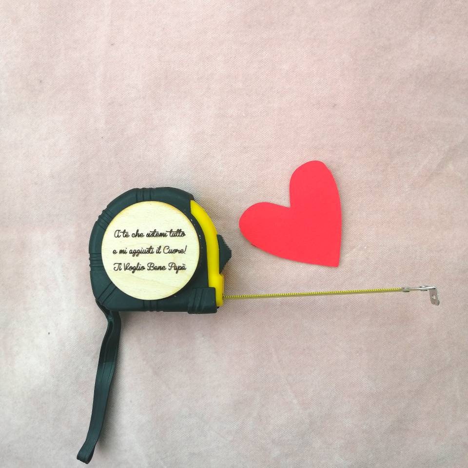 FATHER'S DAY gift idea - 3m measuring tape - with customizable phrase + gift box with heart