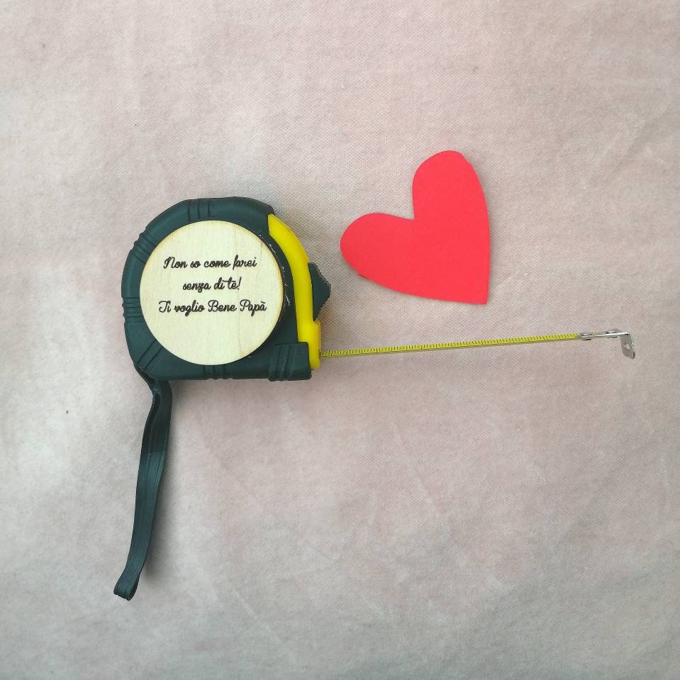 FATHER'S DAY gift idea - 3m measuring tape - with customizable phrase + gift box with heart