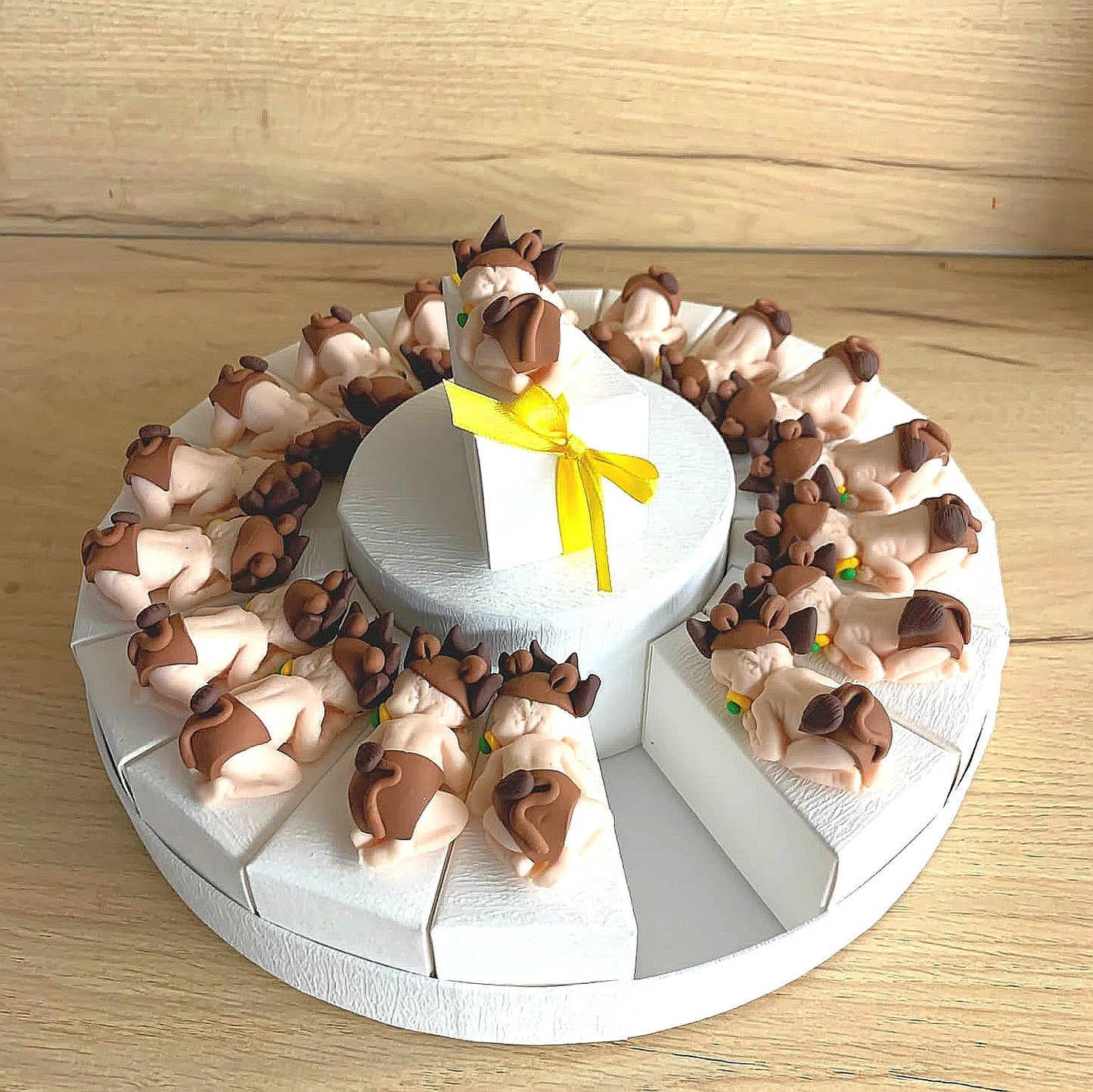 Fimo faveur pour bébé lion safari en fimo pour naissance, baptême, premier anniversaire Roi Lion Gâteau aux dragées lion