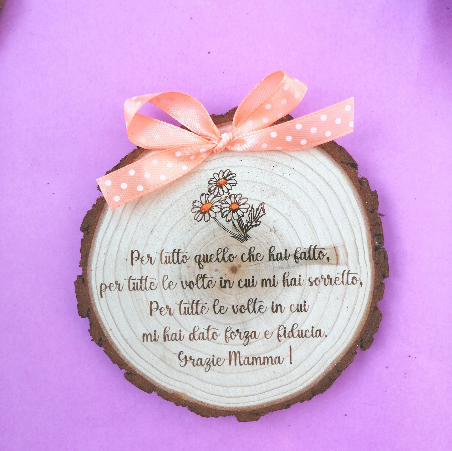 FÊTE DES MÈRES bûche en bois personnalisable maman fête des mères diamètre 10cm