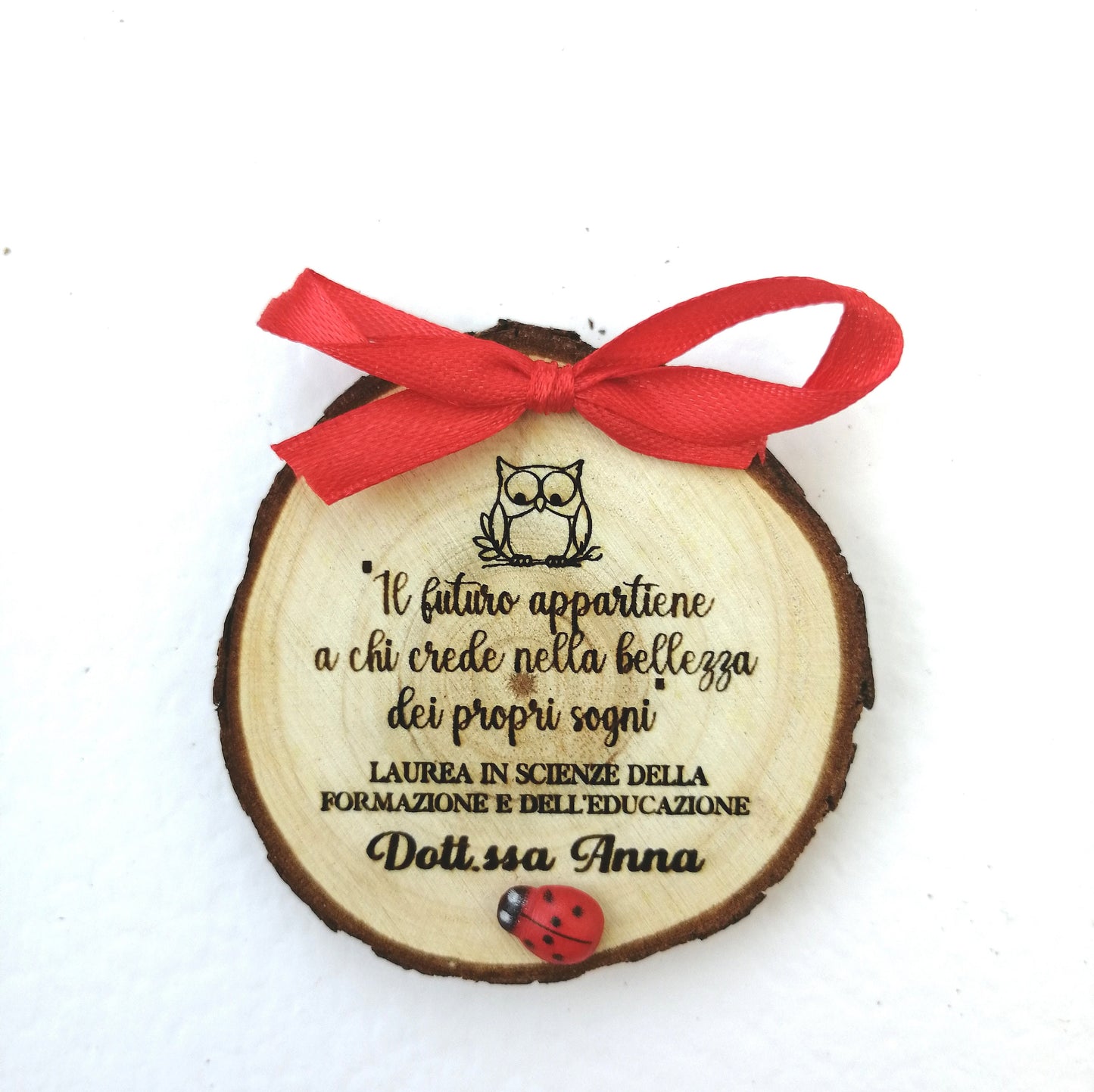 Graduation favor Wooden magnet DEGREE handcrafted personalized engraving diameter 5cm-7cm