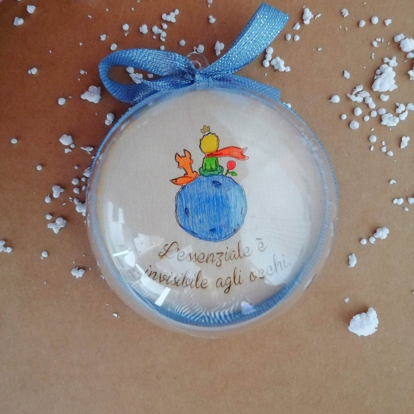 LITTLE PRINCE Christmas bauble 8cm Christmas decoration sphere, personalized plexiglass tree decorations