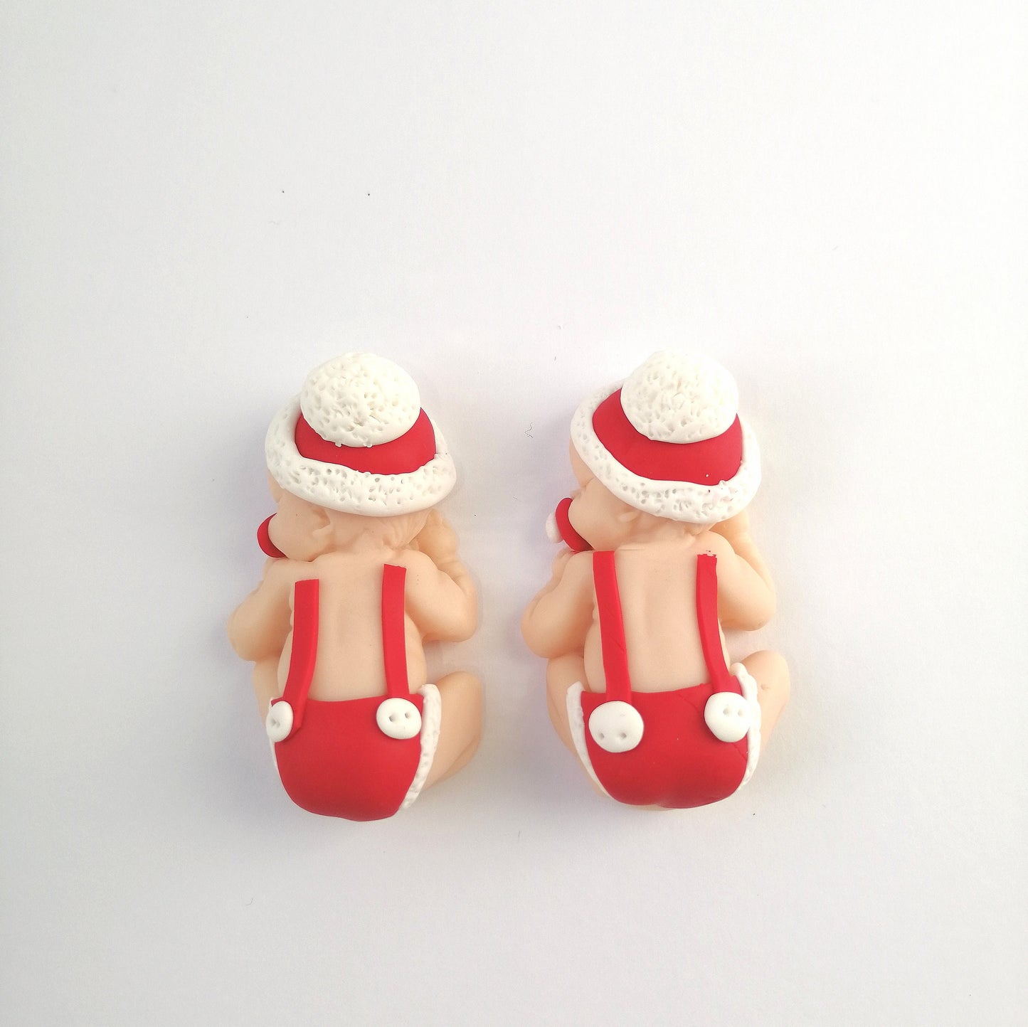 Bomboniera nascita/battesimo per bimbo in fimo Natale cappellino Babbo Natale Christmas Noel