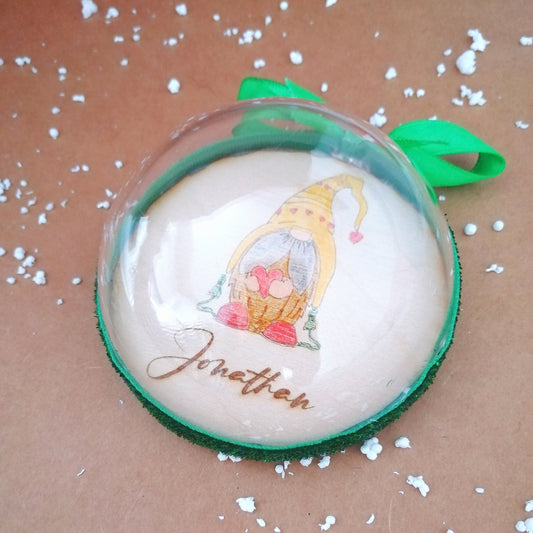 Boule de Noël personnalisée en plexiglas 8cm, décorations de Noël, décorations de sapin avec nom de garçon/fille/maman/papa